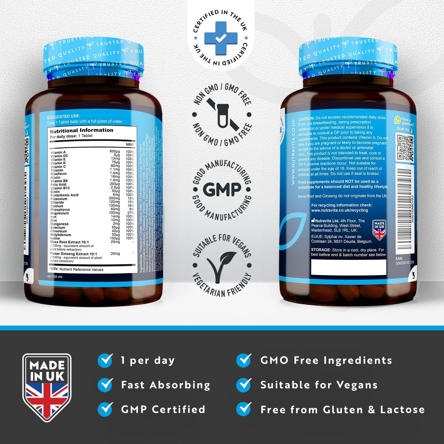 Nutravita Men’s Multivitamins and Minerals, 180 Tablets - الصورة 2