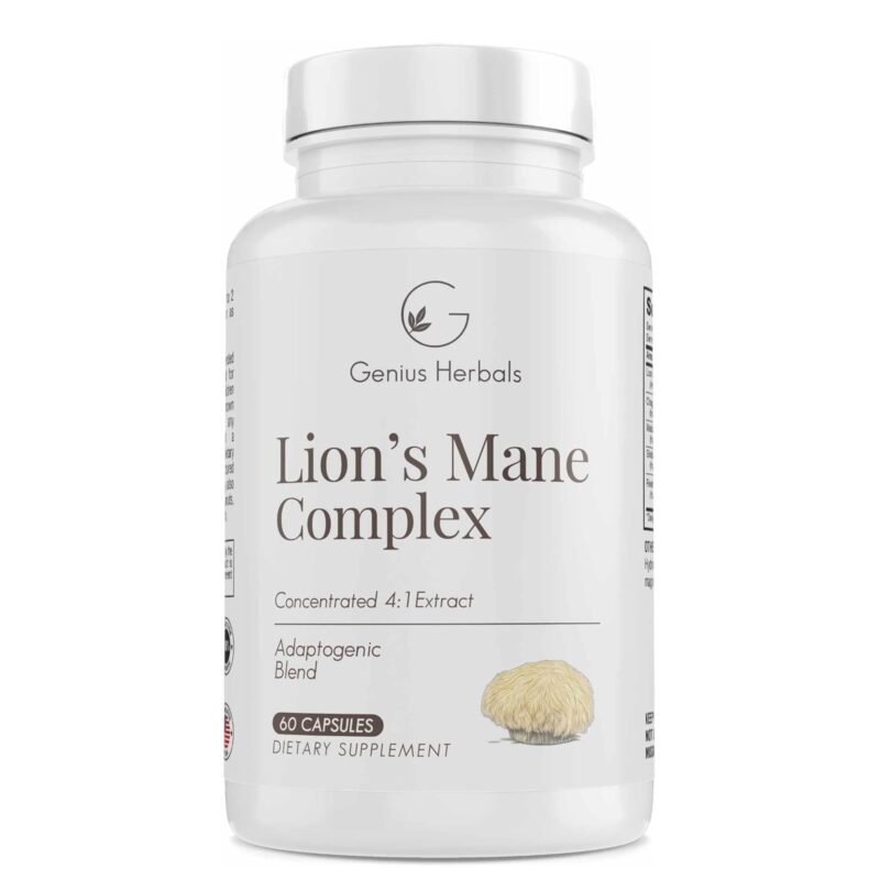 Lions Mane Complex - Concentrated 4:1 Extract for Brain Health, Cognitive and Memory Support - 60 Capsules