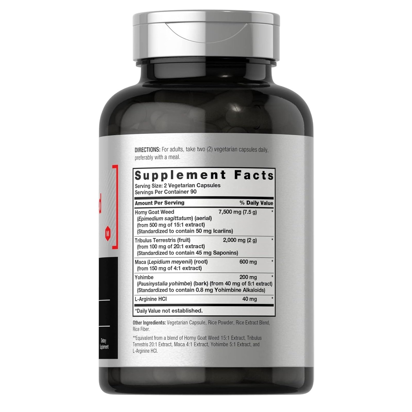 Horbäach Horny Goat Weed Complex | 10,340 mg | 180 Capsules | Vegetarian, Non-GMO, and Gluten Free Formula with Tribulus, Maca, Yohimbe, and L-Arginine - الصورة 2