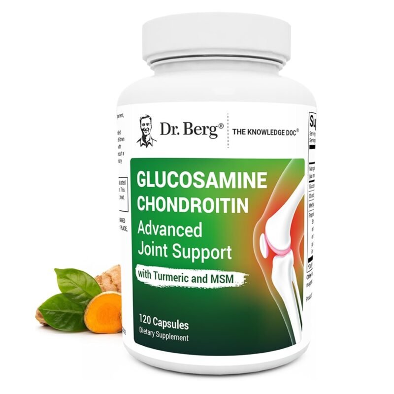 Dr. Berg Glucosamine Chondroitin MSM Turmeric & Boswellia - Advanced Joint Support Supplement with 1500 mg Glucosamine Sulfate - Includes 120 Capsules
