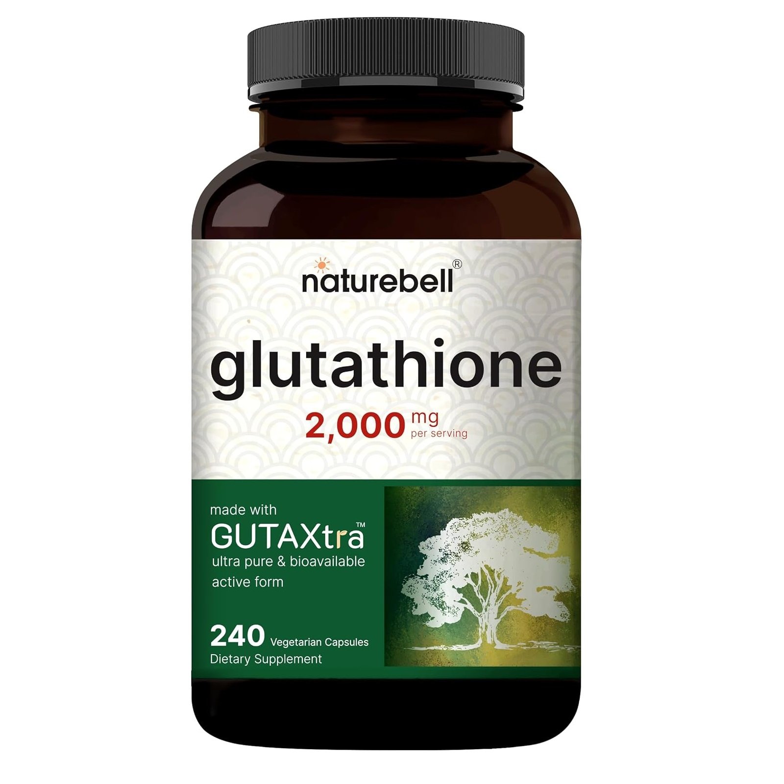 NatureBell Glutathione Supplement 2,000mg Per Serving, 240 Veggie Capsules | 98%+ Purity Verified, Bioavailable Reduced Glutathione Pills, Active Form, Master Antioxidant – Vegan Friendly & Non-GMO