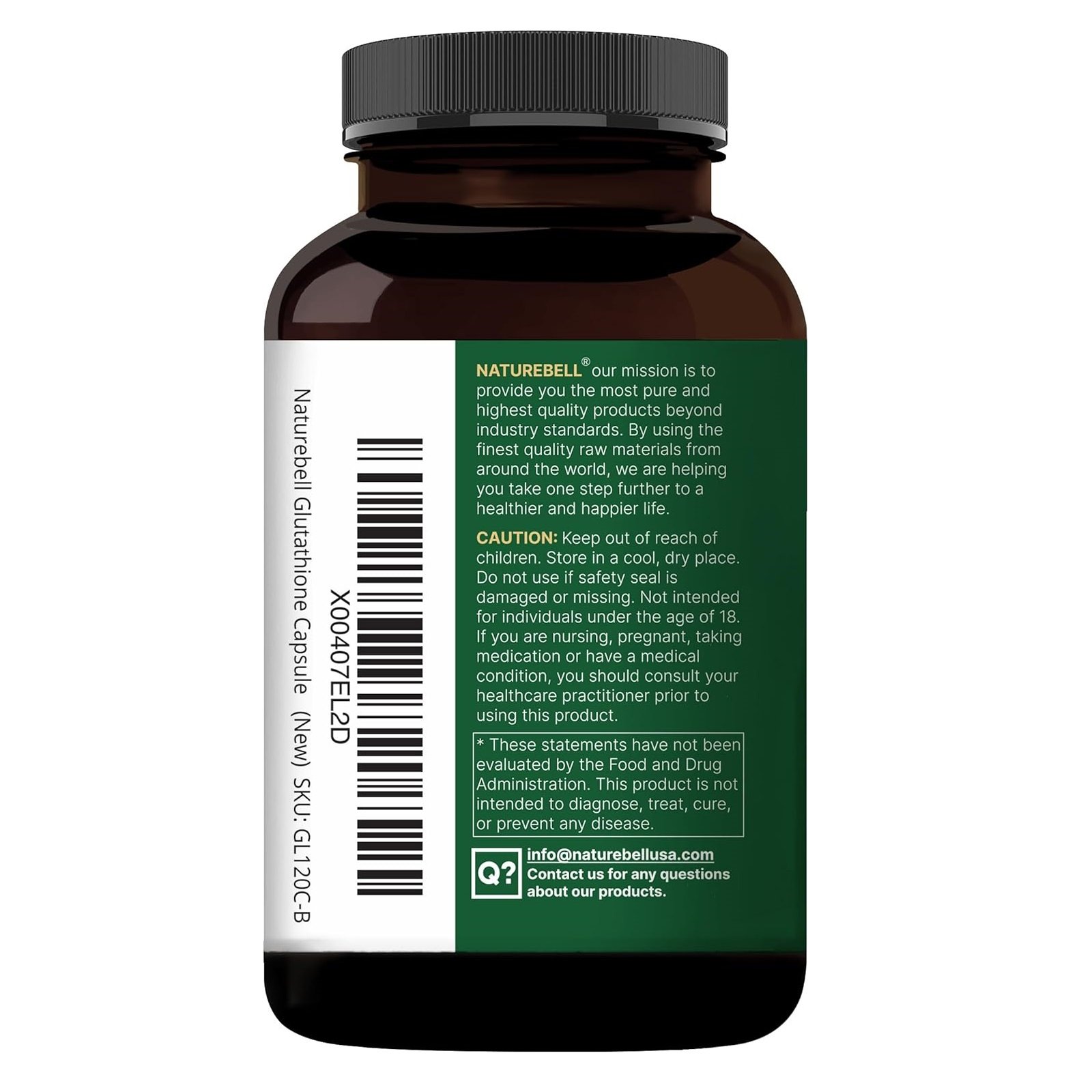 NatureBell Glutathione Supplement 2,000mg Per Serving, 240 Veggie Capsules | 98%+ Purity Verified, Bioavailable Reduced Glutathione Pills, Active Form, Master Antioxidant – Vegan Friendly & Non-GMO - الصورة 3