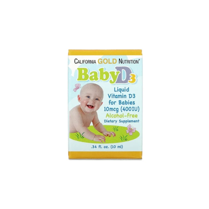 California Gold Nutrition, Baby Vitamin D3 Drops, 10 mcg (400 IU), 10ml (0.34 fl oz)