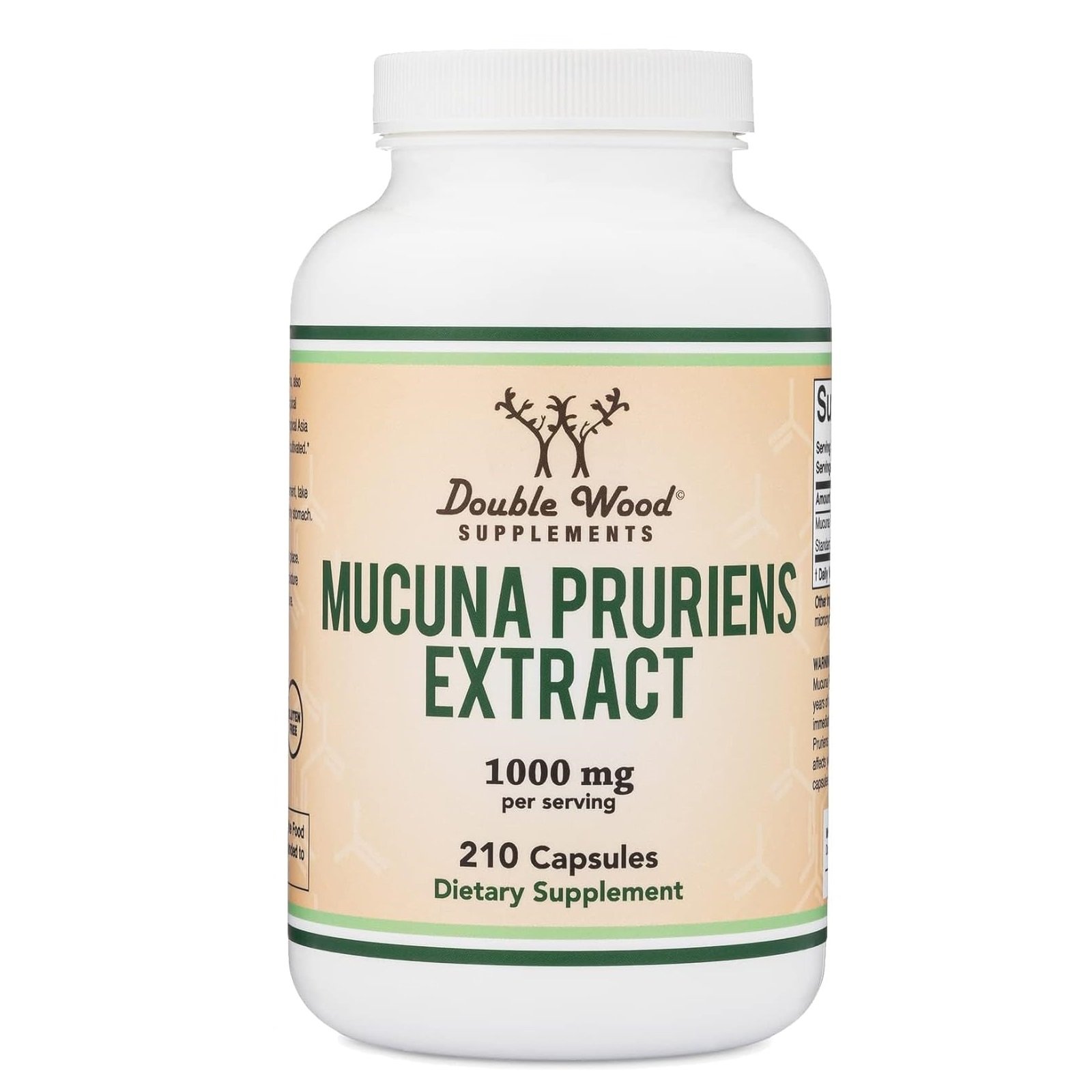 مكملات خشبية مزدوجة كبسولات مستخلص برورينز من موكونا - تعزيز الدوبامين - 210 قطعة 1000 ملغ لكل وجبة 20% فاصوليا مخملية لدعم المزاج والتحفيز تم اختبارها قبل طرف ثالث