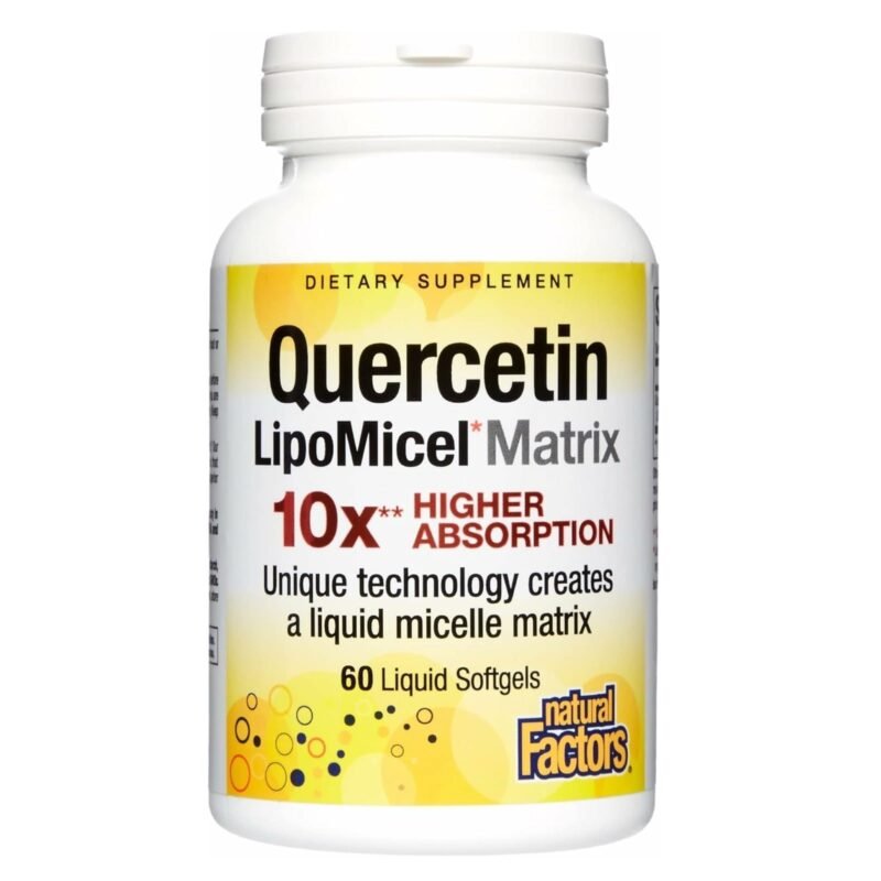 Natural Factors, Quercetin LipoMicel Matrix for Superior Absorption,Gel, 60 Count