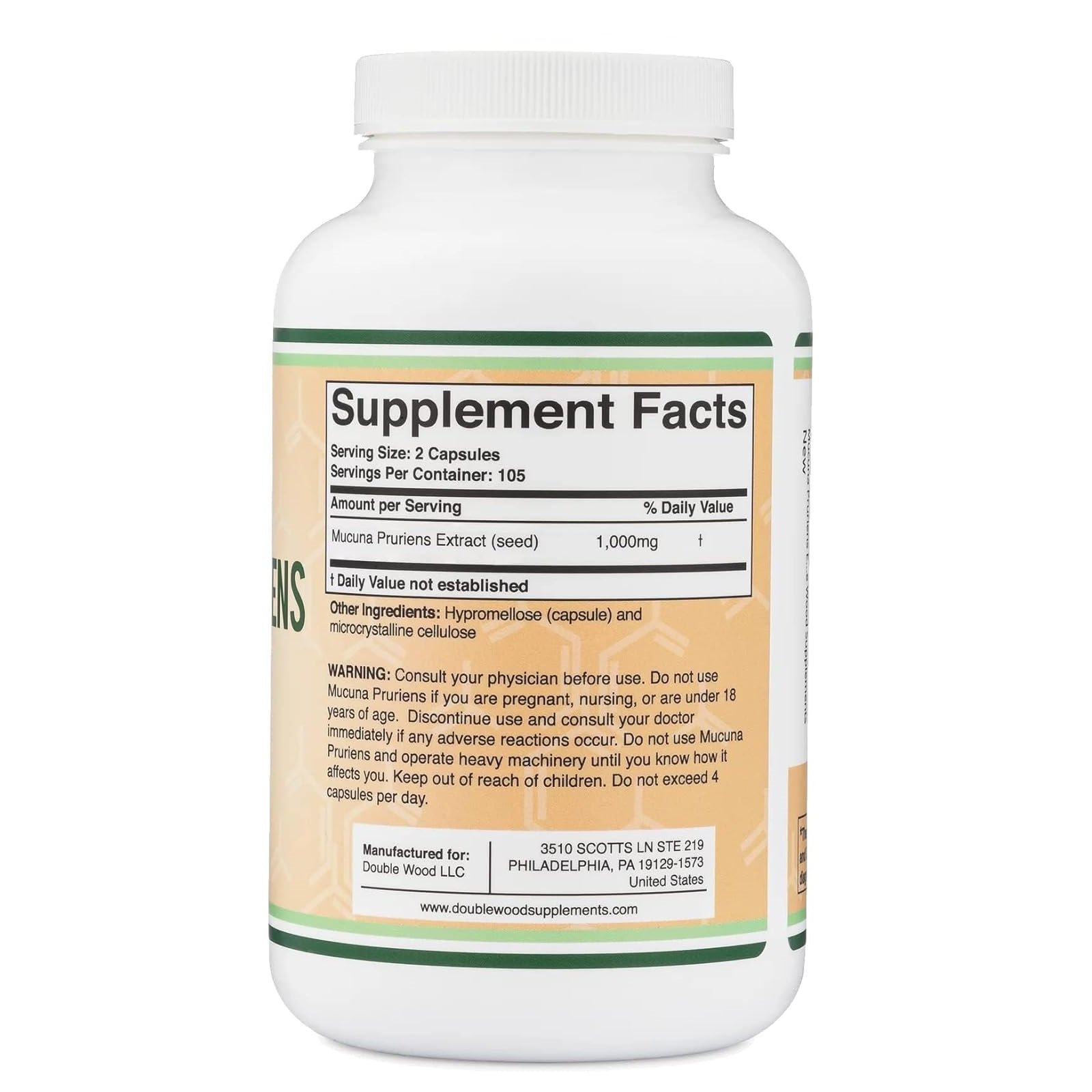 مكملات خشبية مزدوجة كبسولات مستخلص برورينز من موكونا - تعزيز الدوبامين - 210 قطعة 1000 ملغ لكل وجبة 20% فاصوليا مخملية لدعم المزاج والتحفيز تم اختبارها قبل طرف ثالث - الصورة 2