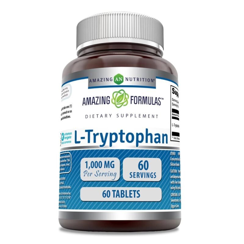 Amazing Formulas L-Tryptophan 1000mg 60 Tablets Supplement | Non-GMO | Gluten Free | Made in USA