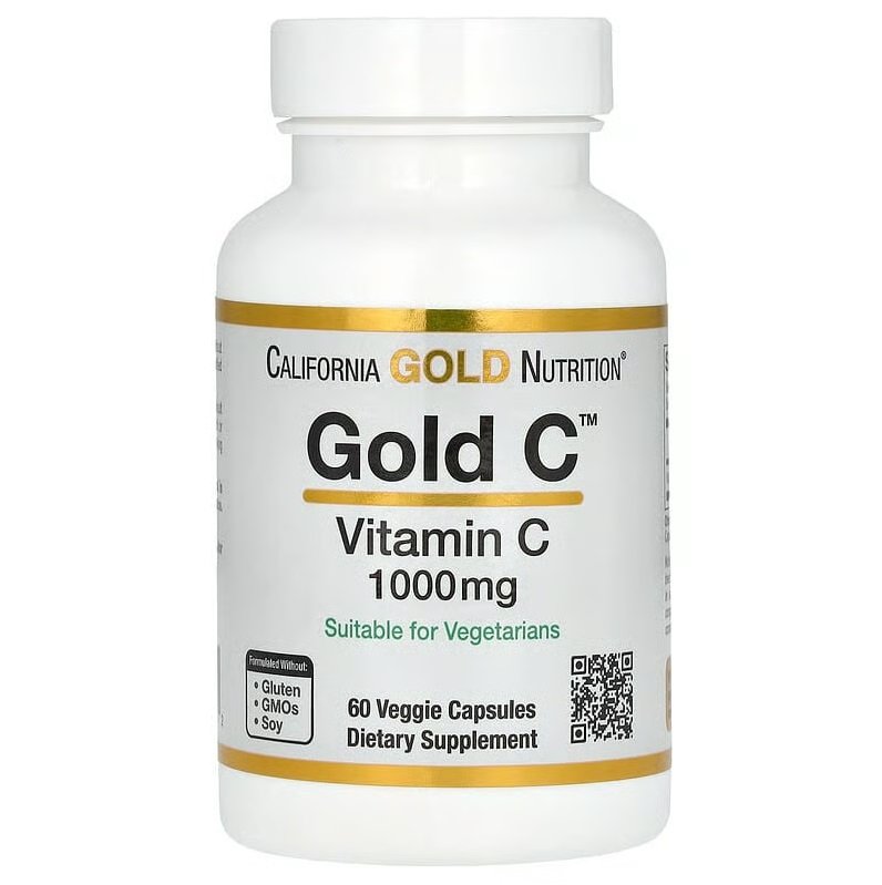 California Gold Nutrition, Gold C®, USP-Grade Vitamin C, 1,000 mg, 60 Veggie Capsules