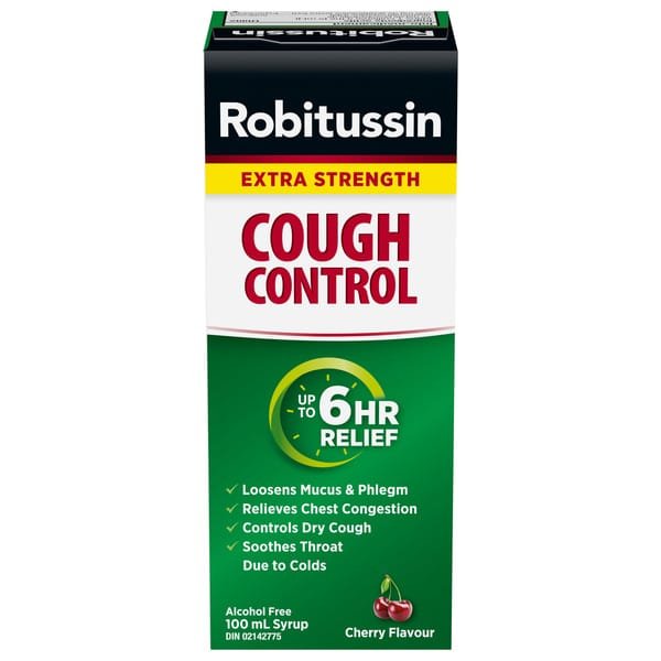 Robitussin Extra Strength  Cough Control Syrup, Alcohol Free