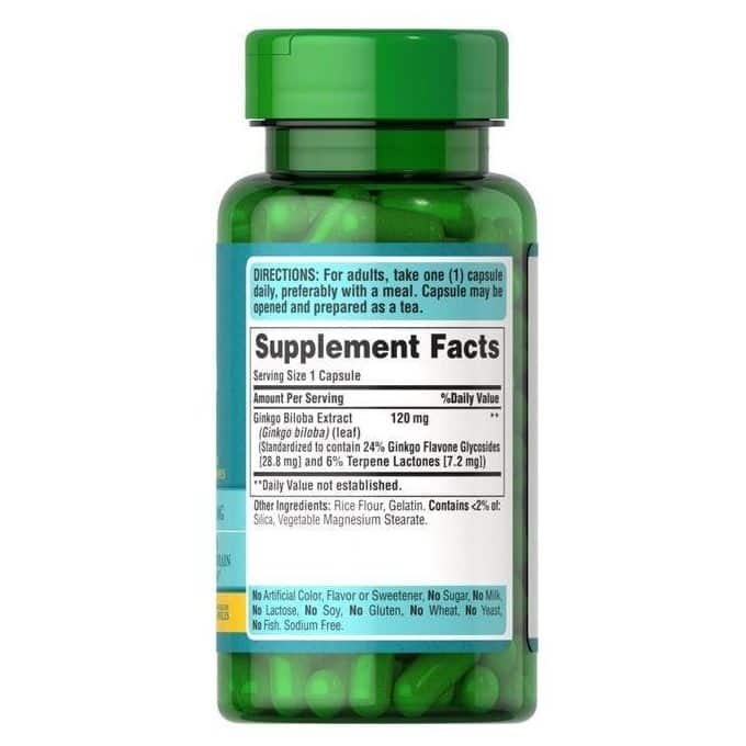 Puritan'S Pride Ginkgo Biloba Standardized Extract 120 Mg-100 Capsules - الصورة 2