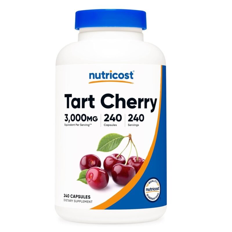 Nutricost Tart Cherry Extract 3000mg Equivalent from 300mg of 10:1 Extract Per Serving, 240 Vegetarian Capsules