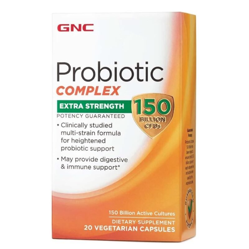 GNC Probiotic Complex Extra Strength with 150 Billion CFUs, 20 Capsules, Daily Probiotic Support