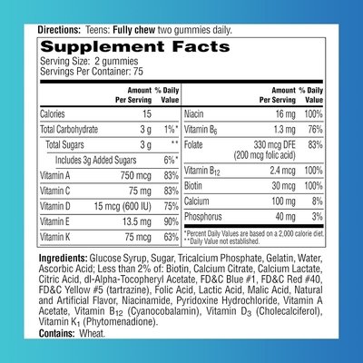 One-A-Day, For Him, VitaCraves®, Teen Multivitamin, 150 Gummies - الصورة 2