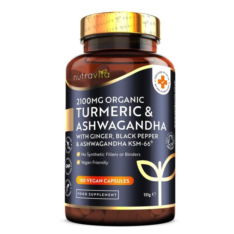 Nutravita Turmeric & Ashwagandha KSM-66 ® - 180 High Strength Capsules