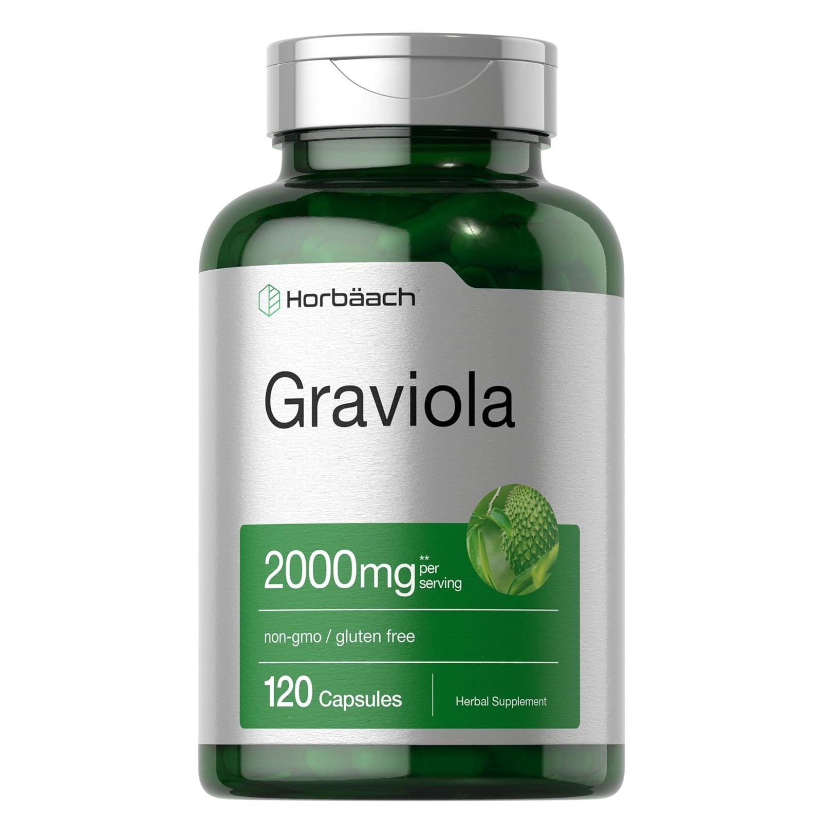 Horbäach Graviola Extract 2000 mg 120 Capsules With Graviola Proprietary Blend Ingredient