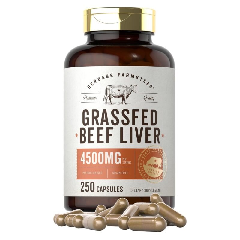 Carlyle Grass Fed Beef Liver Capsules | 4500mg | 250 Count