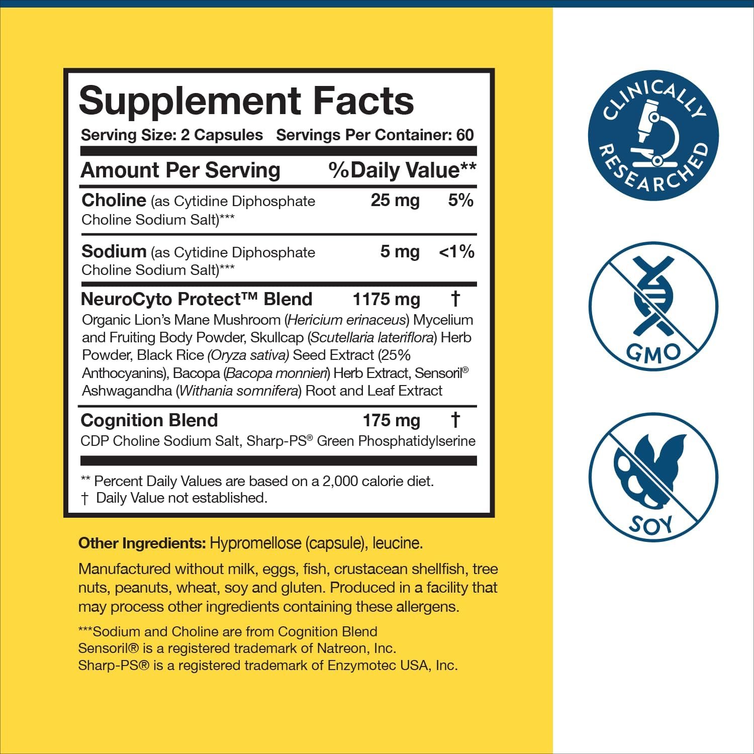 Researched Nutritionals BDNF Essentials 120 Capsules - الصورة 2