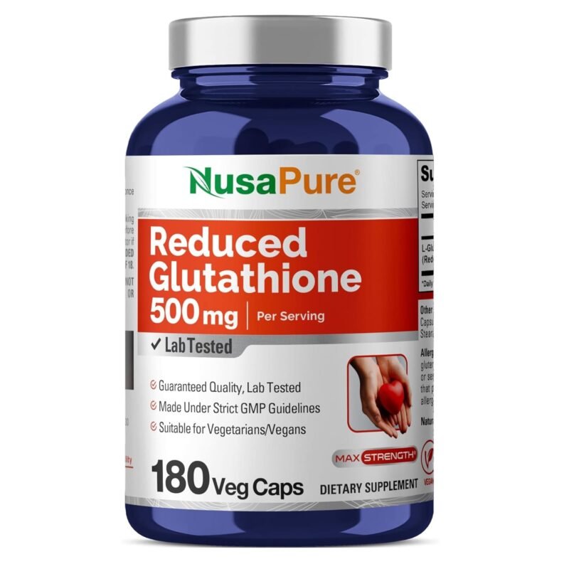 NusaPure Reduced Glutathione 500mg 180 Veggie Capsules