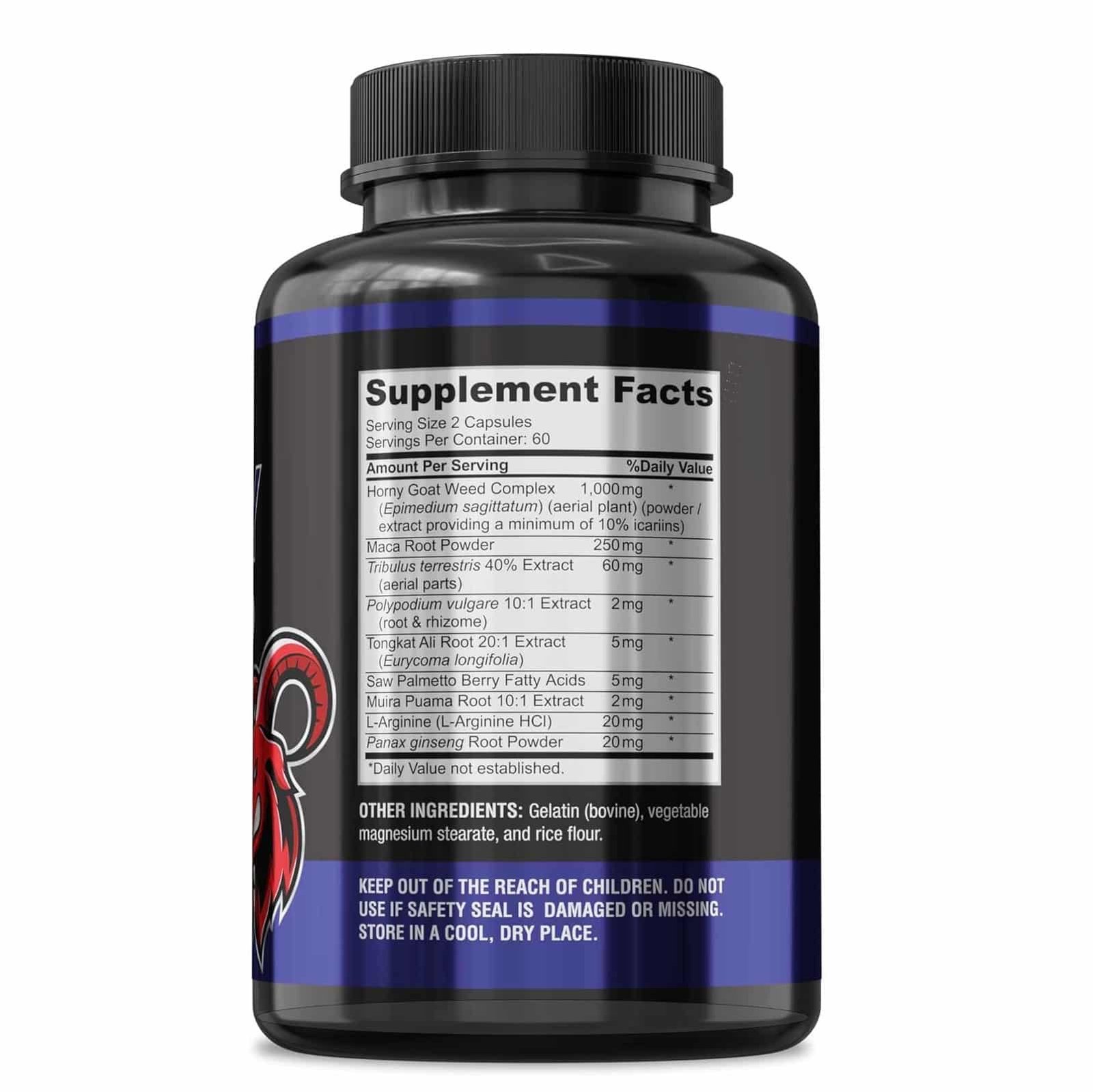 Goat Weed Extra Strength -120 Capsules w. Maca, L-Arginine, Ginseng - Boost Desire, Performance, Stamina, Energy, Non-GMO Formula, 120 Capsules - الصورة 3