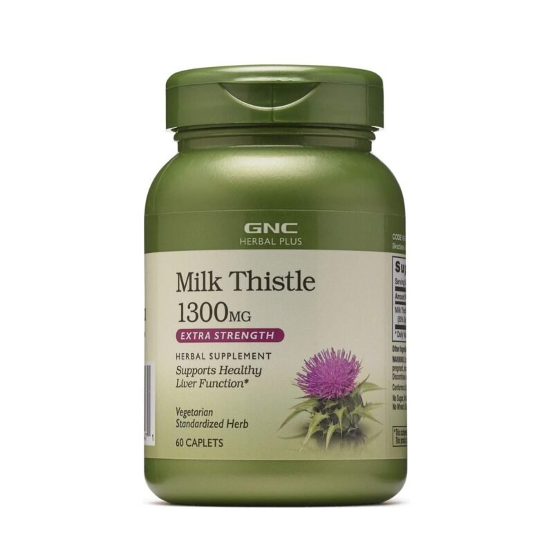 GNC Herbal Plus Milk Thistle 1300mg Supplement 60 Servings