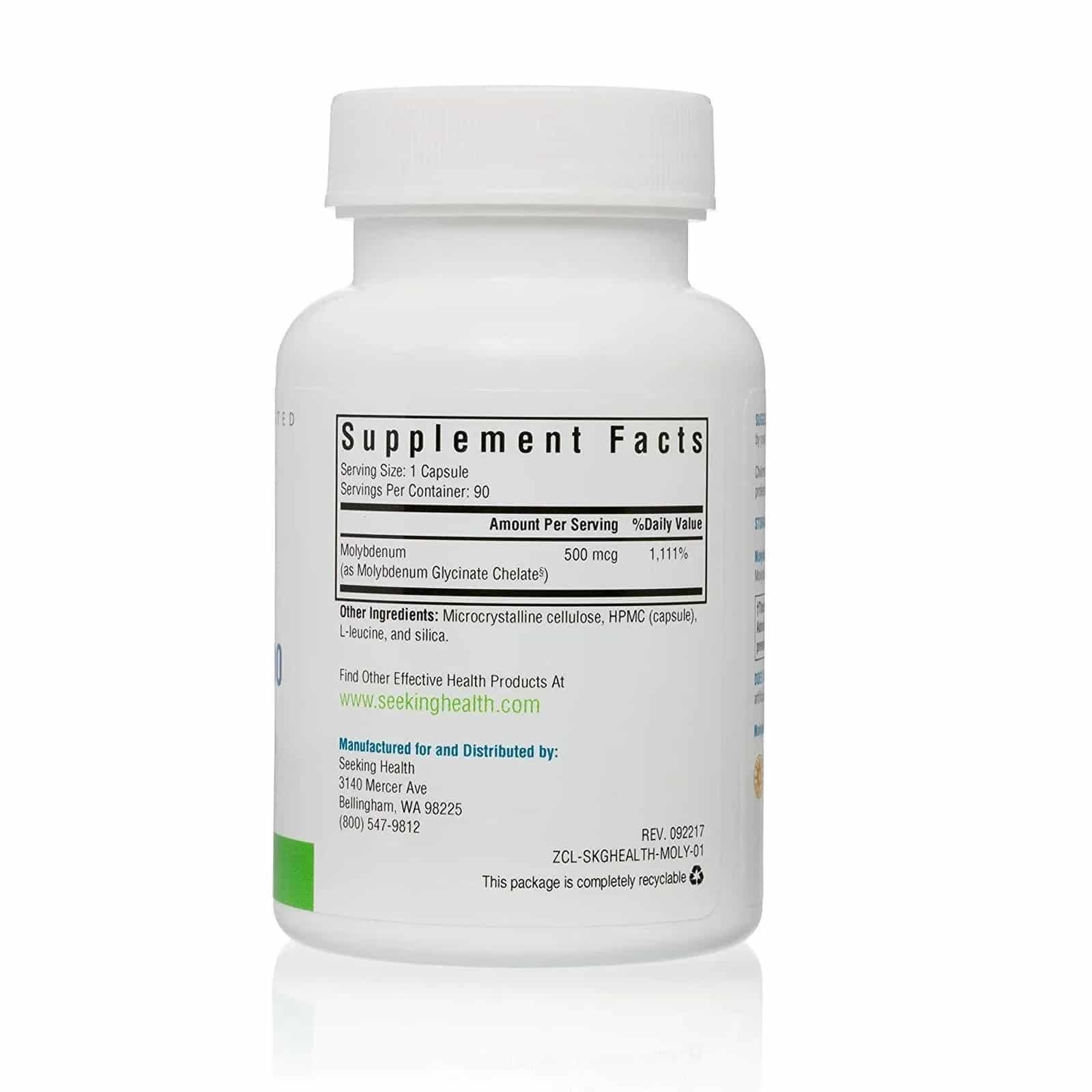 Seeking Health, Molybdenum, 500 mcg, 90 Capsules - الصورة 2
