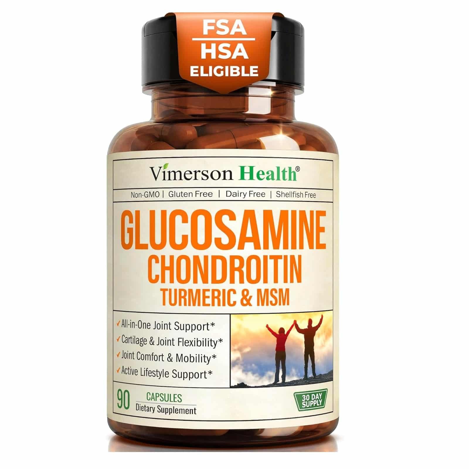Glucosamine Chondroitin MSM – Joint Support Supplement for Women and Men with Glucosamine Sulfate 1500 mg, Chondroitin and MSM – for Cartilage, Joint Health and Flexibility – 90 Capsules