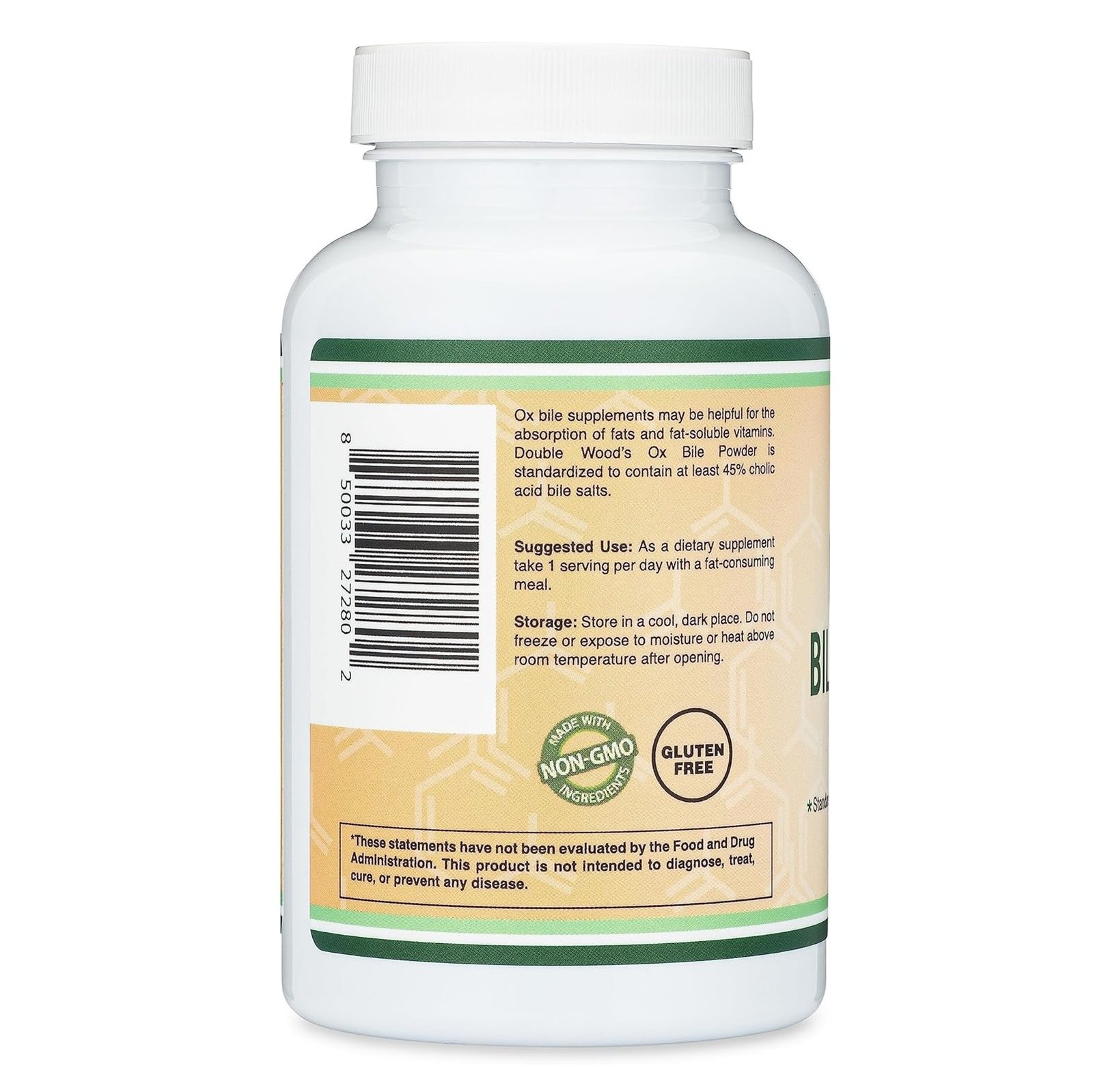 Double Wood Supplements Ox Bile Supplement Without Gallbladder (1,000Mg Per Serving, 500 Mg Per Capsule, 120 Capsules) - الصورة 3