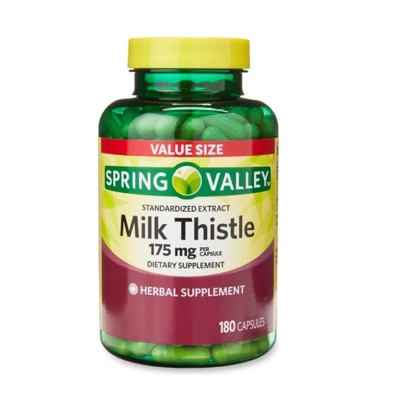 CHOICE BUNDLE Spring Valley Standardized Extract Milk Thistle Dietary Supplement Capsules 175 mg 180 Ct