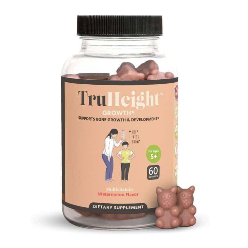 TruHeight Growth Gummies (Watermelon) Tall Nutrition for Natural Growth Supplement for Kids & Teens - Vitamin D, K, Calcium & Ashwagandha, Bone Strength Vitamins D3 K2, Picky Eater, Taller Ages 5+