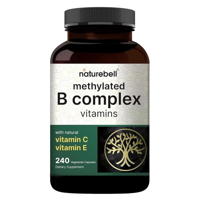 NatureBell Methylated B Complex Vitamins - 240 Vegetarian Capsules - High Bioavailability 12-in-1 Formula - for Immune Health & Energy Support