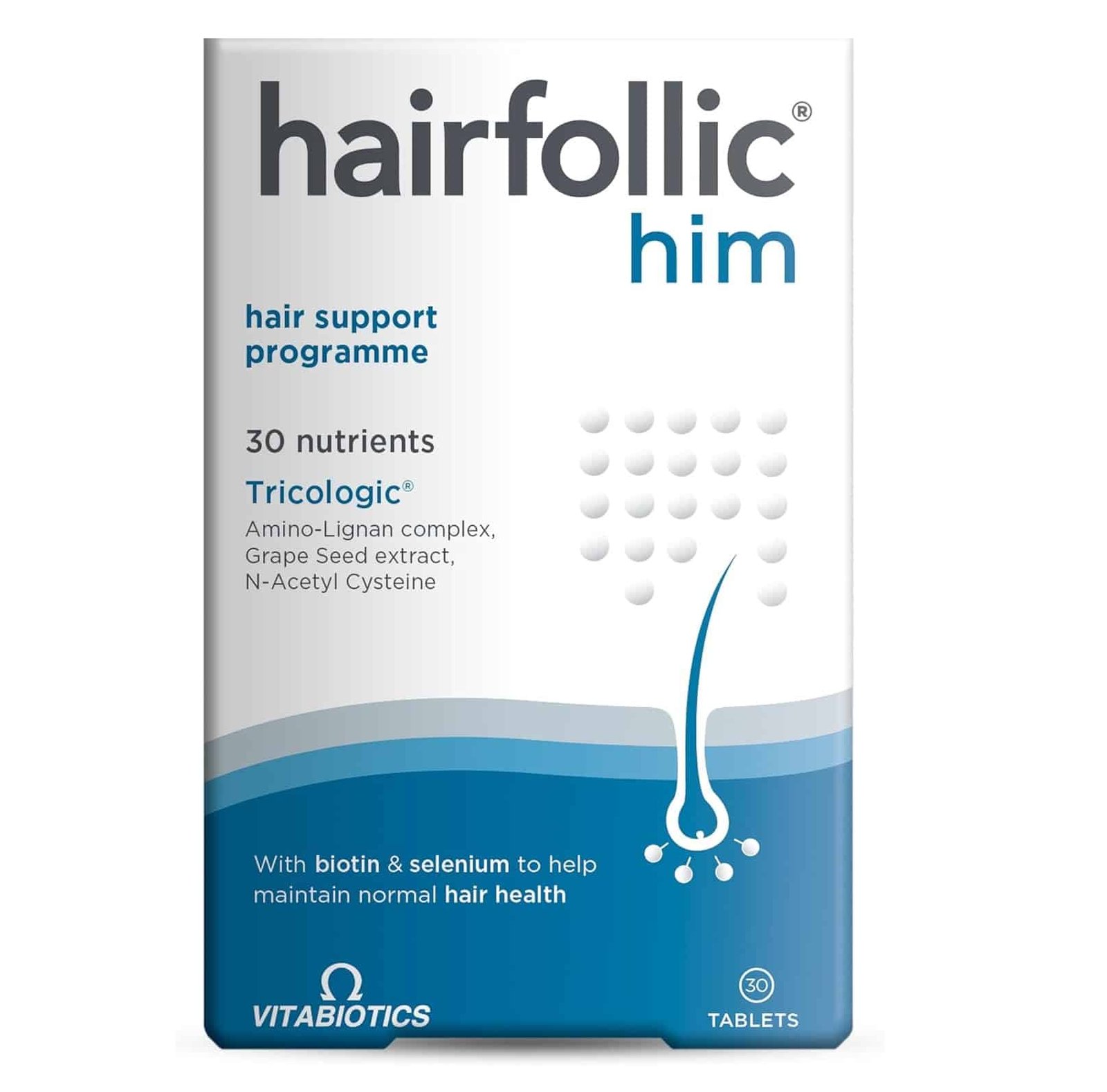 Hairfollic Him, for Men - 30 Tablets, 30 Count