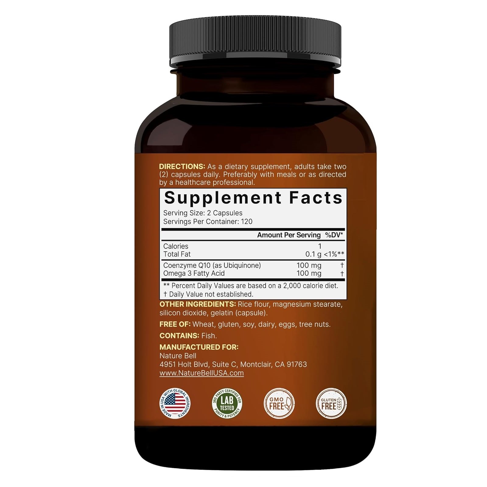 NatureBell CoQ10 100mg with Omega 3, 240 Capsules | Stable High Absorption Form – Antioxidant Support for Heart & Energy Health – Extra Strength Coenzyme Q10 Supplement - الصورة 2