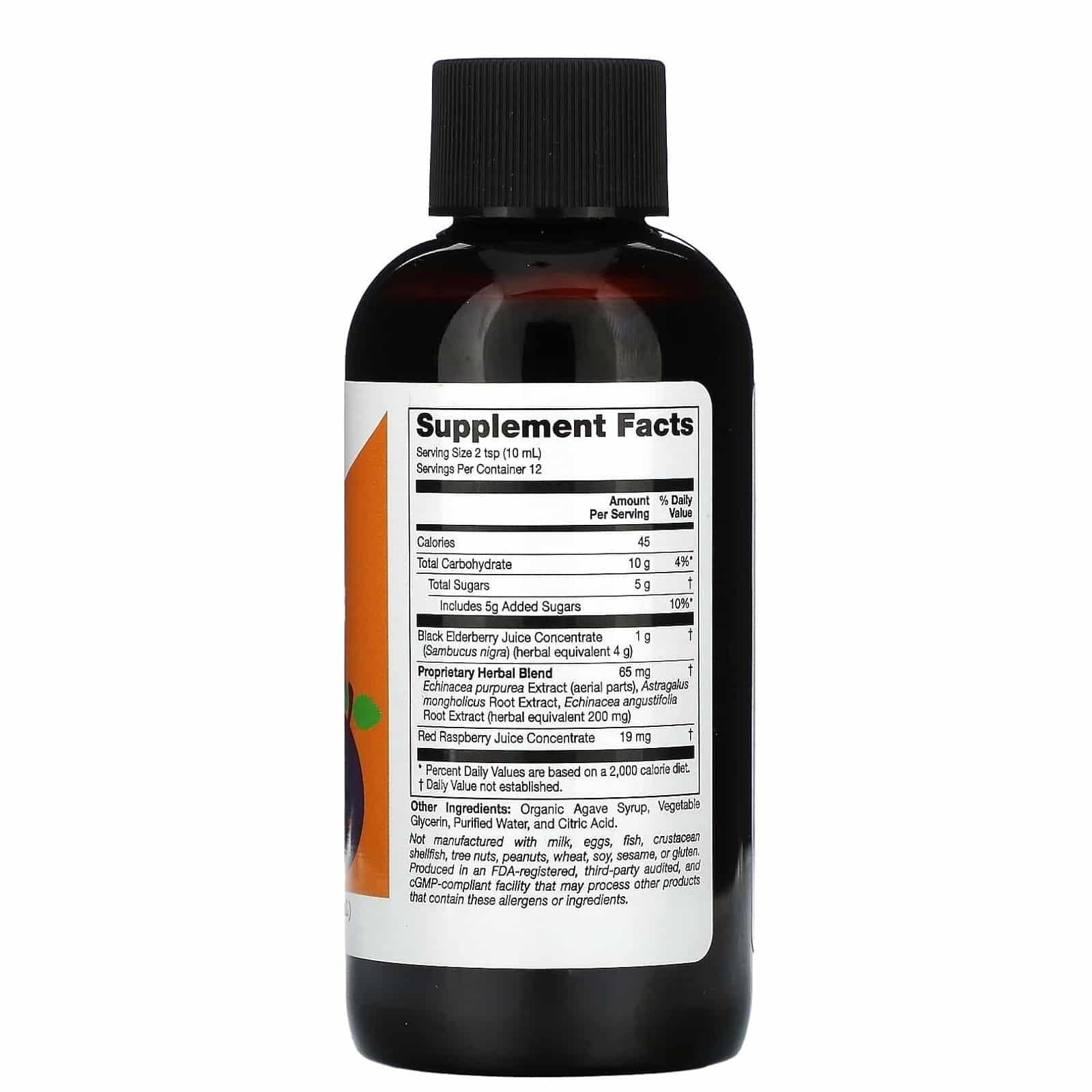 California Gold Nutrition, Children Sambucus Elderberry Syrup, 4 fl oz (120 ml) - الصورة 2