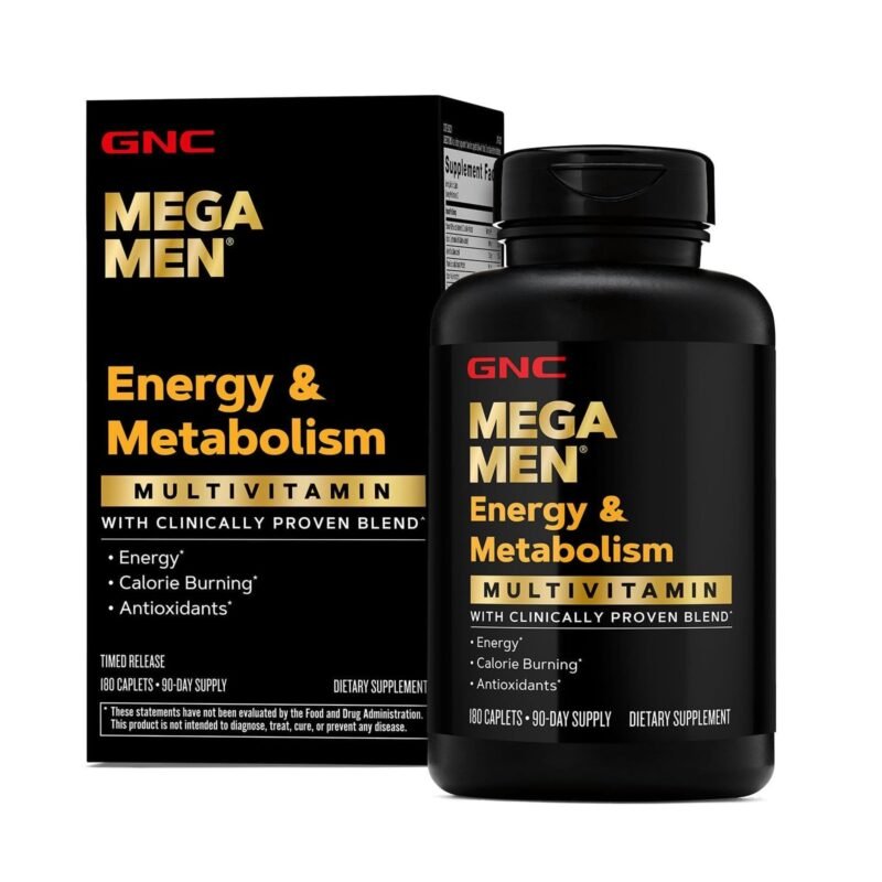GNC Mega Men Energy & Metabolism Multivitamin | Antioxidants and Increased Calorie Burning | 180 Count