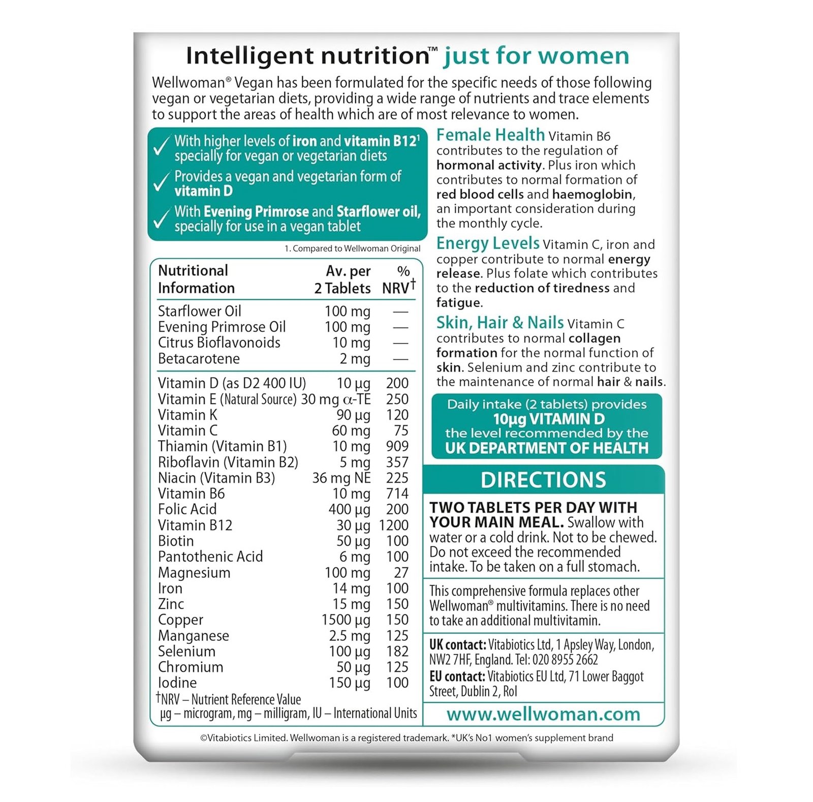 Wellwoman Vegan multivitamin Tablets - الصورة 2
