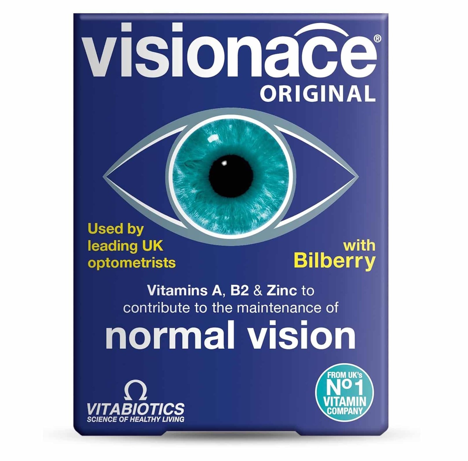 Vitabiotics Visionace Original - Nutritional Multivitamin for Normal Vision | Vitamins A, B2 and Zinc - 30 Tablets
