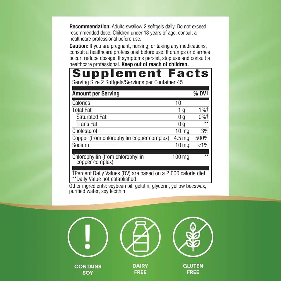 Nature's Way, Chlorofresh®, Chlorophyll Concentrate, 90 Capsules (50 mg per Capsule) - الصورة 2