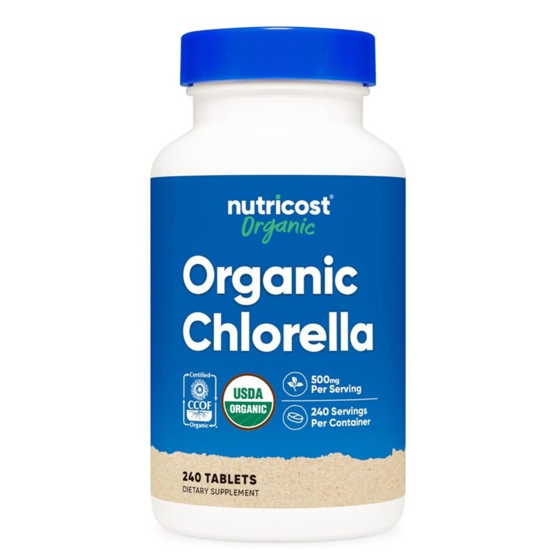 Nutricost Organic Chlorella 500mg, 240 Tablets - Gluten Free, Non-GMO