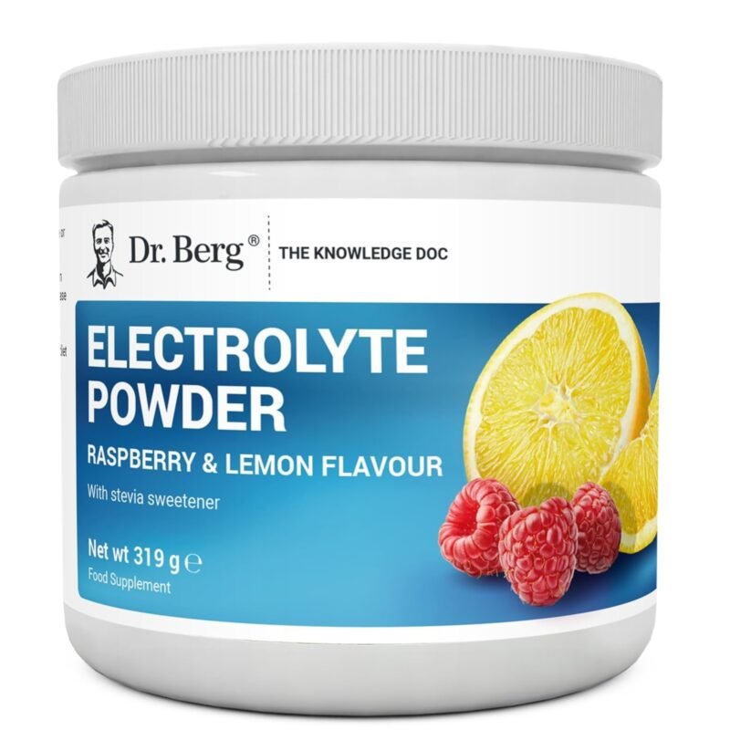 Dr. Berg's Electrolyte Powder - Keto Electrolytes Energy Drink Powder Supplements - Vegan NO Maltodextrin or Sugar, No Ingredients from China, Amazing Raspberry Lemon Flavor 45 Servings