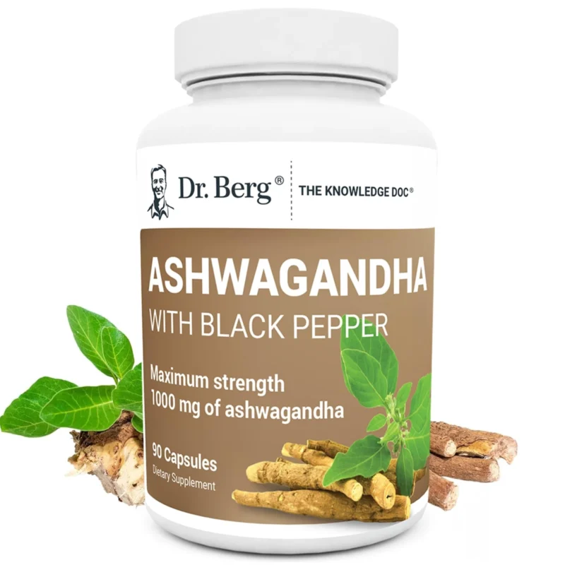 Dr. Berg Ashwagandha 1000mg Capsules with Bioperine 90 Ct Supplement